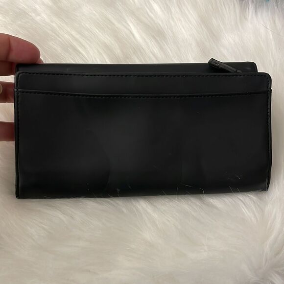 NWOT Fossil Black Vegan Leather Bi-Fold Wallet - Picture 6 of 6